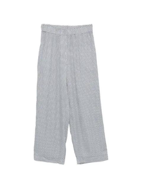 geometric-print piping-detail trousers by PESERICO