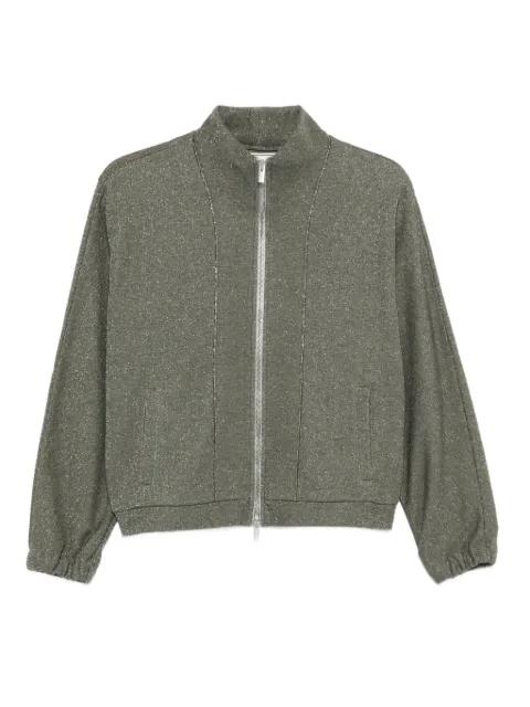 glitter zip-up sweatshirt by PESERICO