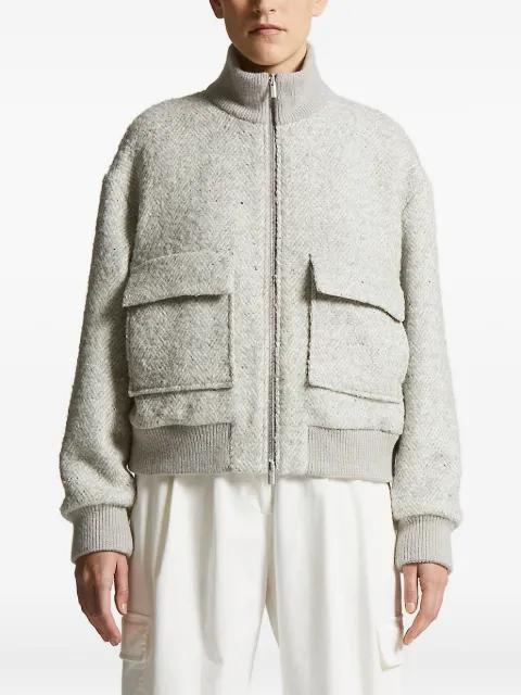 herringbone-pattern bomber jacket by PESERICO