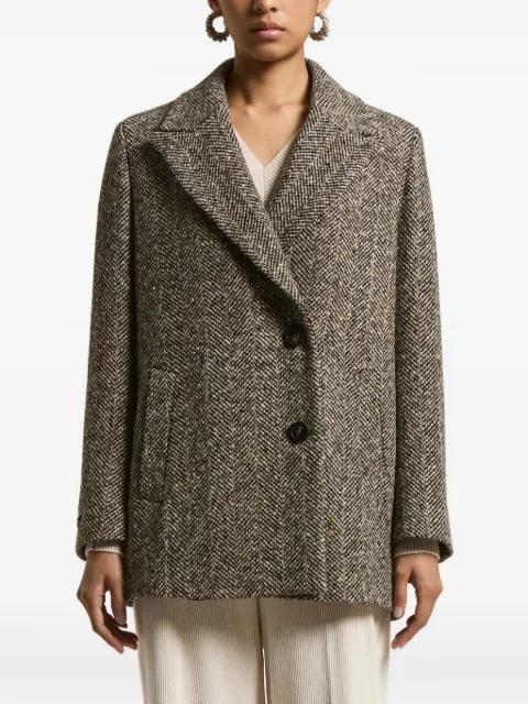 herringbone tweed coat by PESERICO