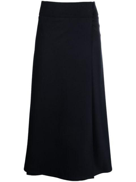 high-waisted A-line midi skirt by PESERICO