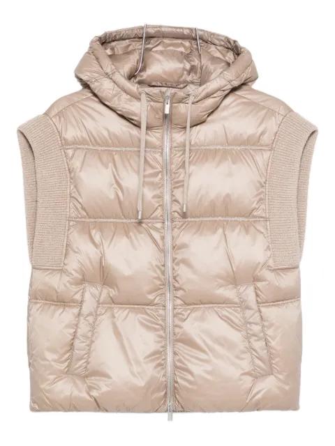 hoodied quilted vest by PESERICO