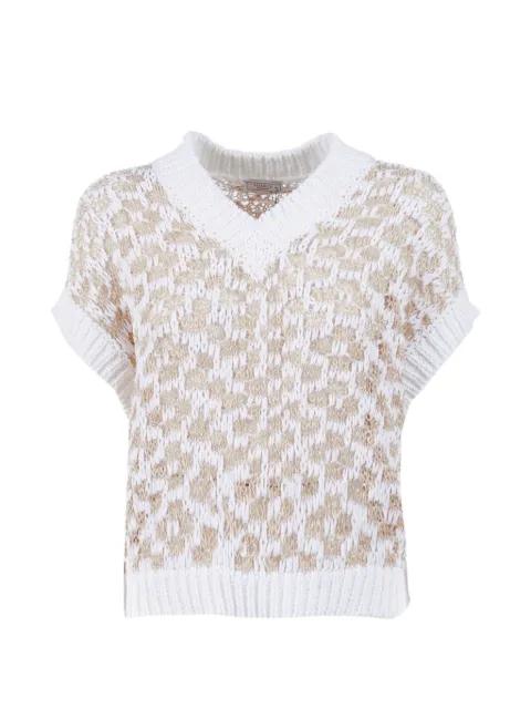 knitted V-neck vest by PESERICO