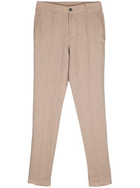 linen tapered trousers by PESERICO
