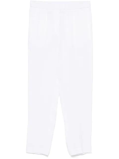 linen tapered trousers by PESERICO