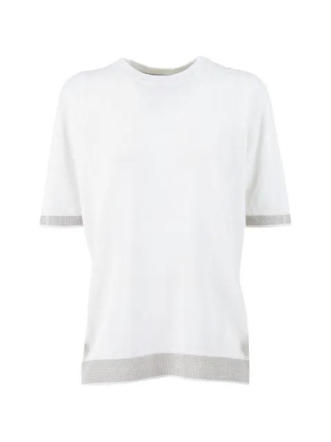 linen trim sweater by PESERICO