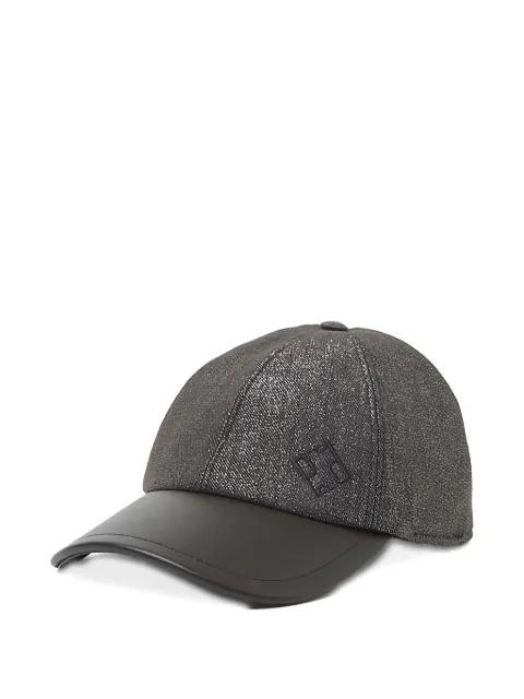 logo-detail leather-peak baseball cap by PESERICO