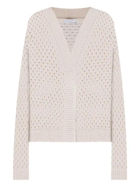 long-sleeve V-neck cardigan by PESERICO