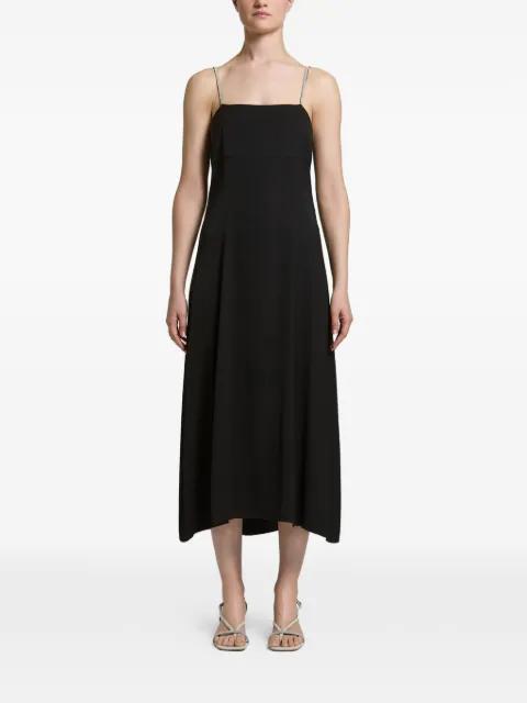 lurex-detail open-back midi dress by PESERICO