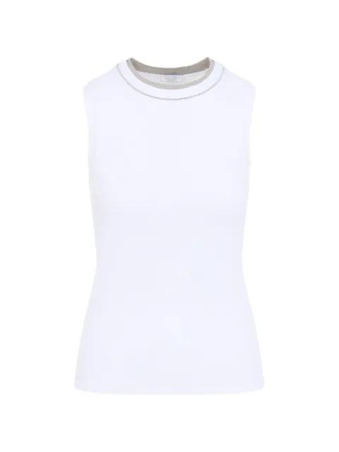 lurex-embellished vest by PESERICO