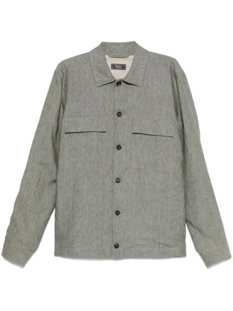 mélange-effect shirt jacket by PESERICO