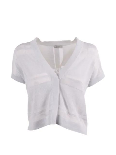 metallic-effect V-neck cardigan by PESERICO