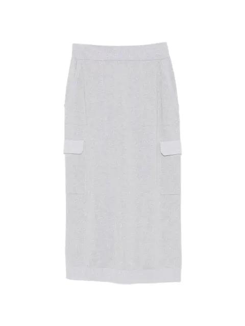 metallic-effect cargo-pocket midi skirt by PESERICO