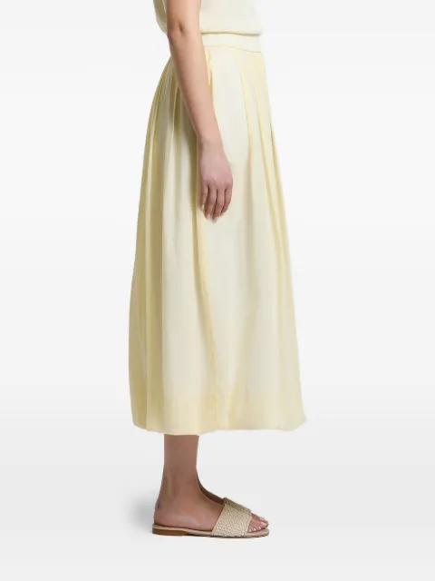 midi pleated elasticated-waist skirt by PESERICO