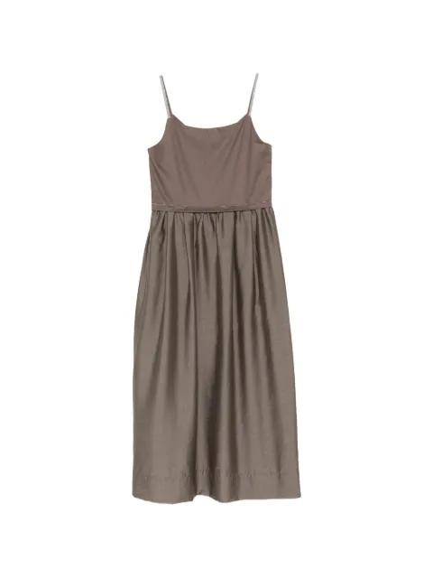 monili-chain sleeveless midi dress by PESERICO