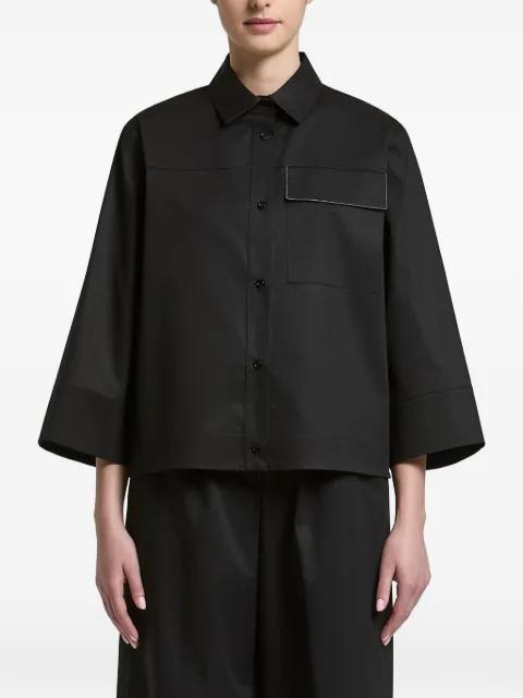 monili-trim wide-sleeve shirt by PESERICO