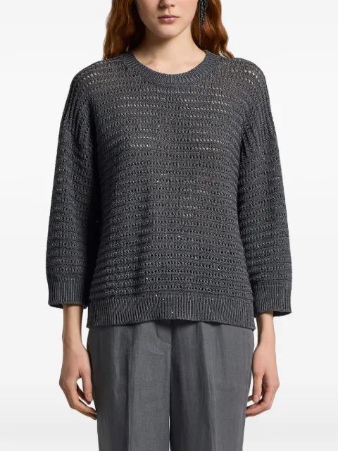 open knit crew neck jumper by PESERICO