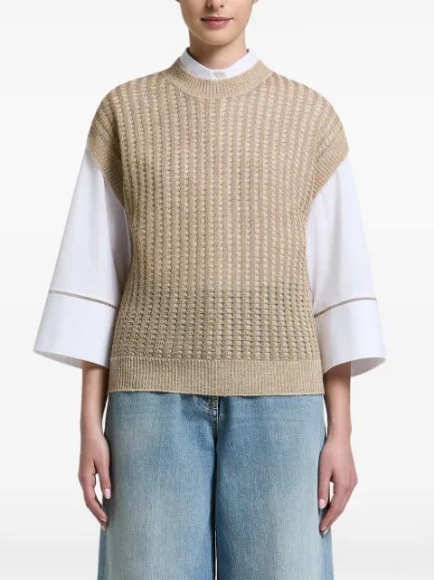 open-knit vest by PESERICO