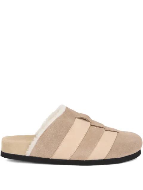 panelled suede slippers by PESERICO