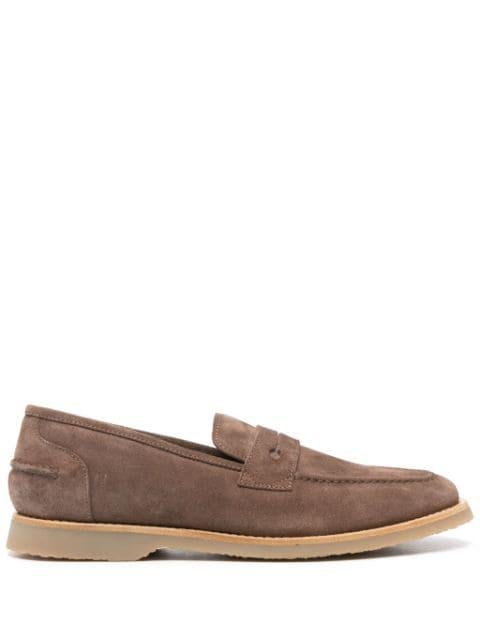 penny-slot suede loafers by PESERICO