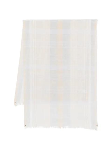 plaid fringed scarf by PESERICO