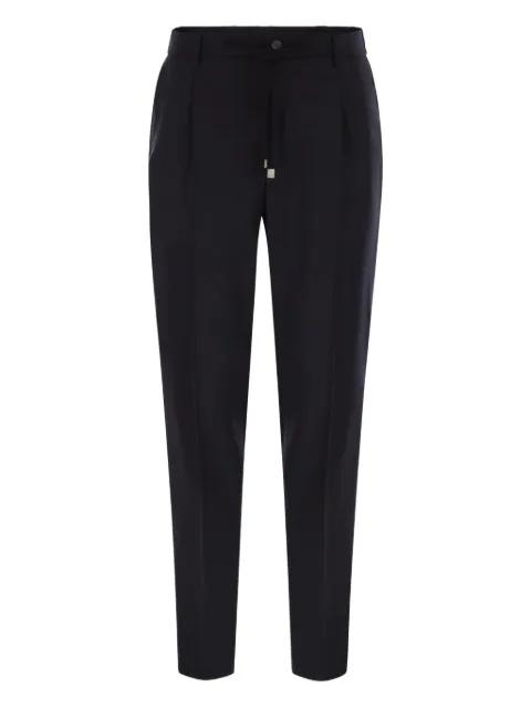 pleat-detail drawstring-waist trousers by PESERICO