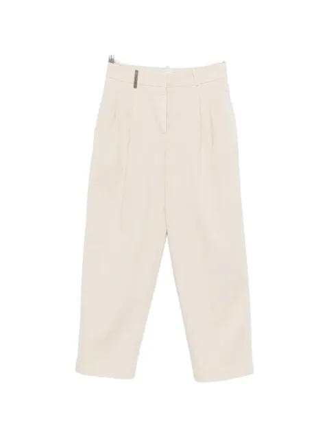 pleated cropped trousers by PESERICO
