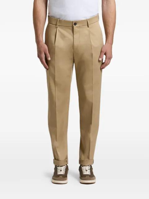 pleated-front turn-up trousers by PESERICO