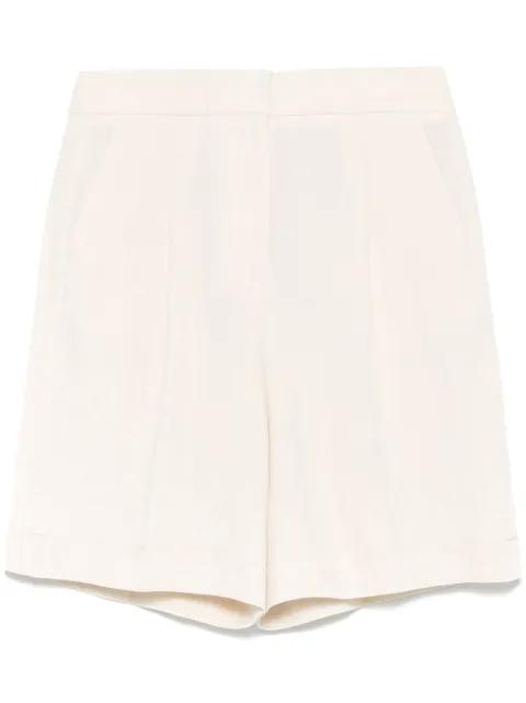 pleated linen shorts by PESERICO
