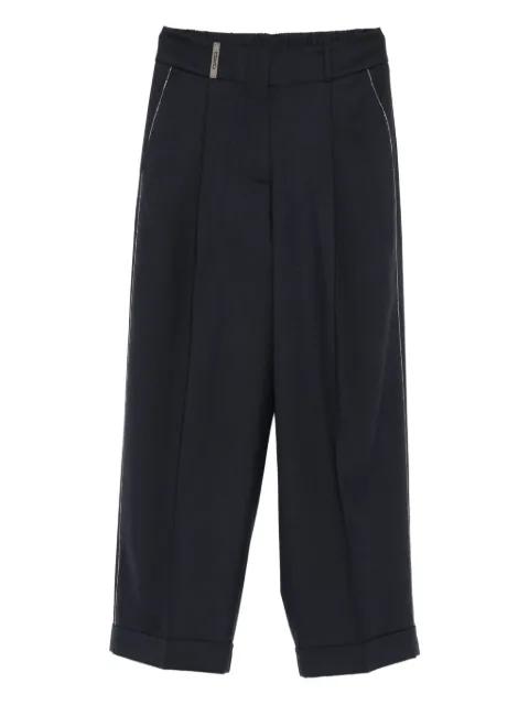pleated side-stripe trousers by PESERICO