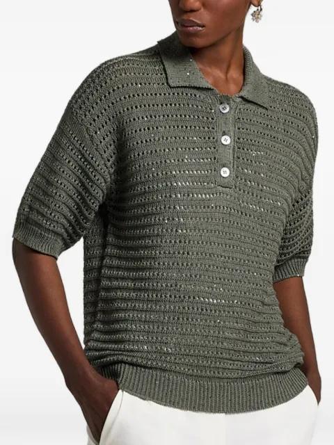 pointelle polo knitwear by PESERICO