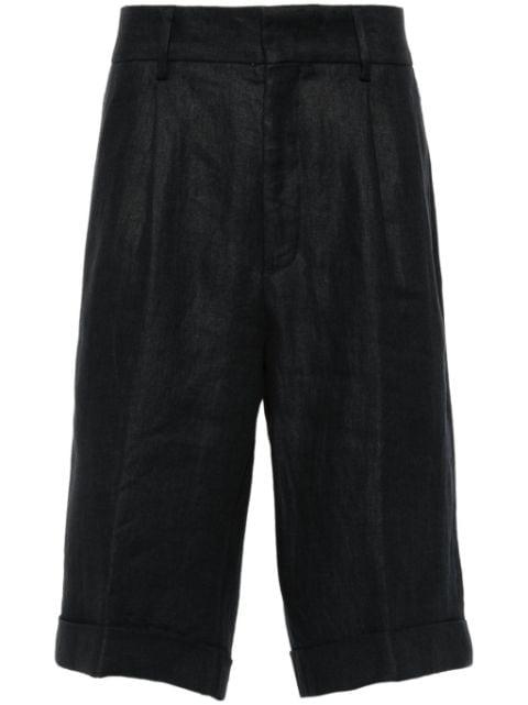 pressed-crease linen shorts by PESERICO