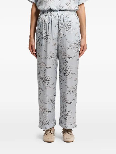 printed satin trousers by PESERICO