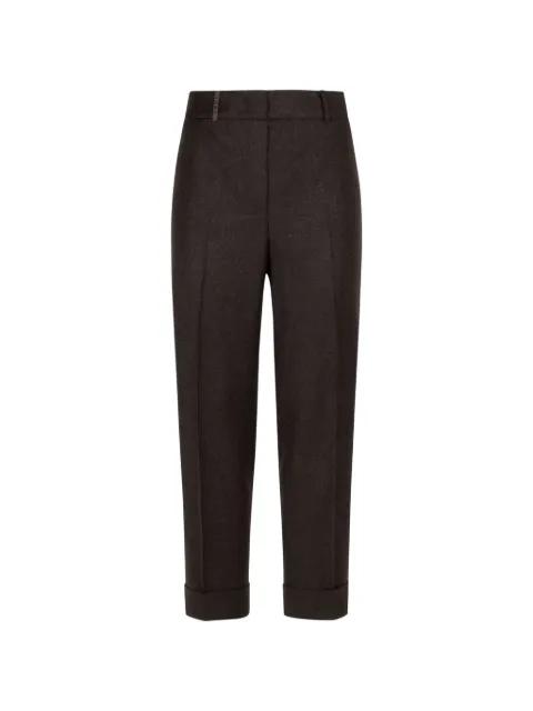 rhinestone cuff trousers by PESERICO