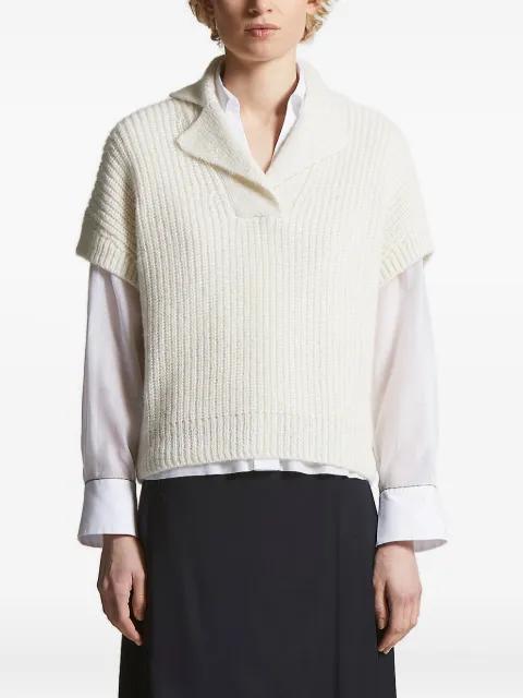 ribbed collar sweater by PESERICO