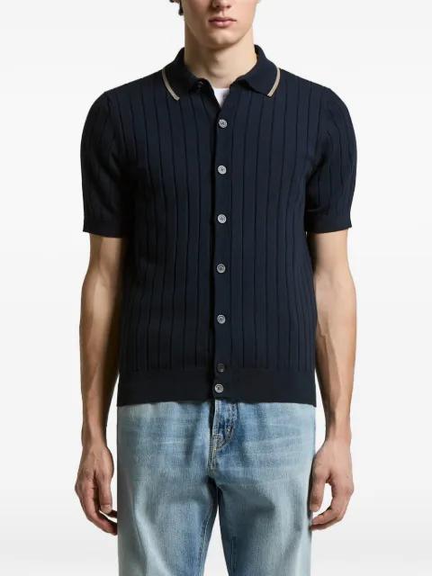 ribbed-collared T-shirt by PESERICO