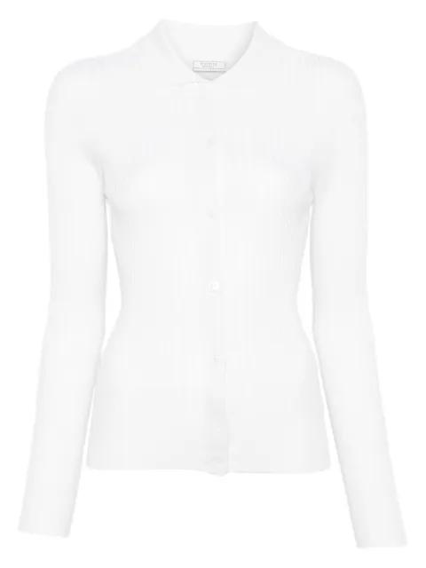 ribbed collared top by PESERICO
