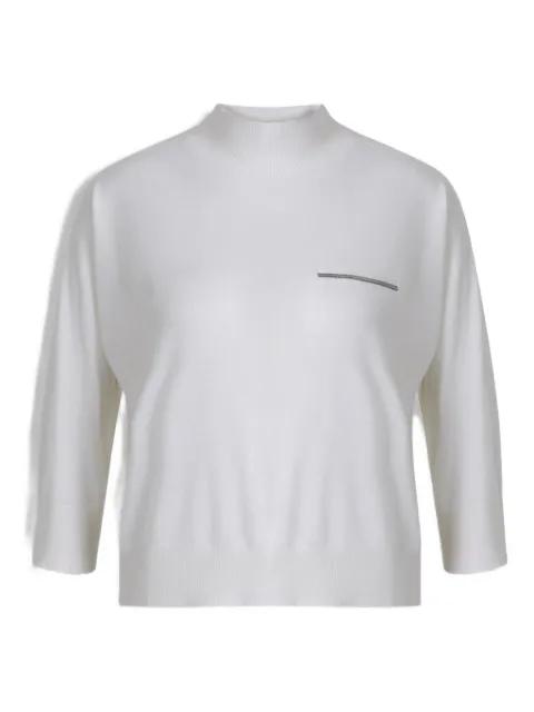 ribbed-hem embellished sweater by PESERICO