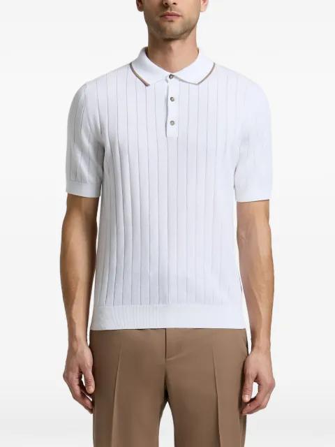 ribbed-knit short-sleeve polo shirt by PESERICO