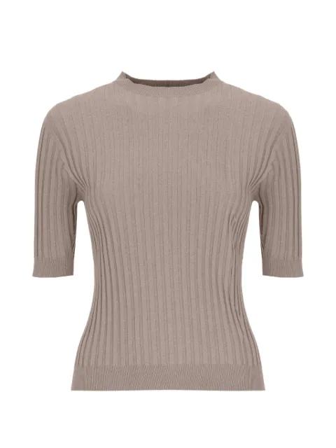 ribbed-knit short-sleeve sweater by PESERICO