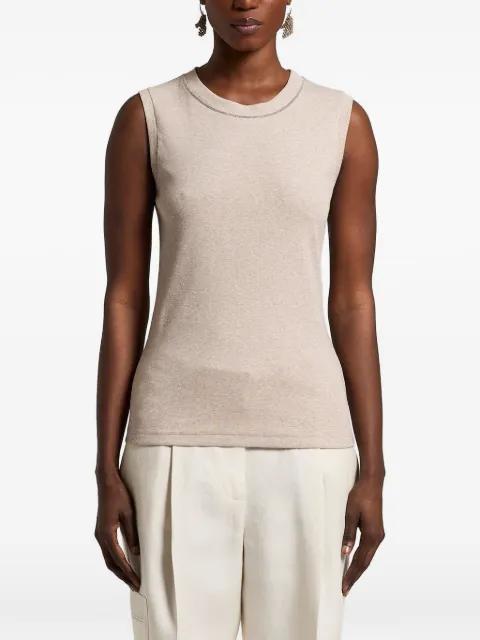 ribbed trim top by PESERICO