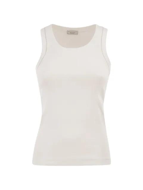 ribbed-trim top by PESERICO