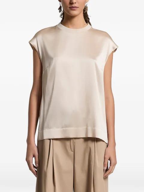 ribbed-trim top by PESERICO