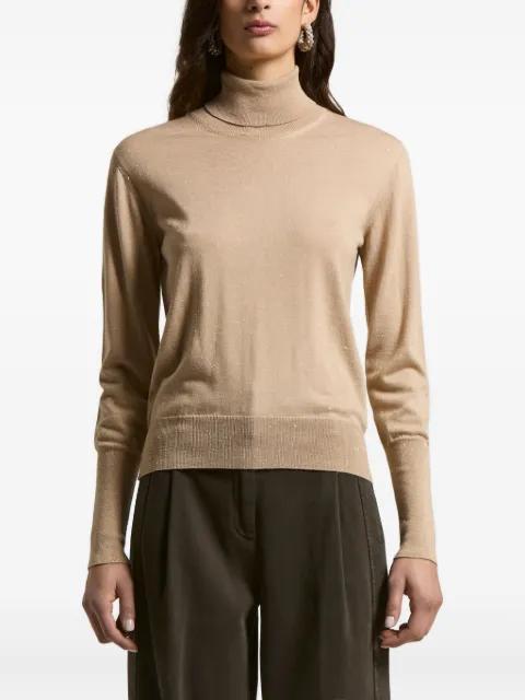 roll neck glitter-details pullover by PESERICO