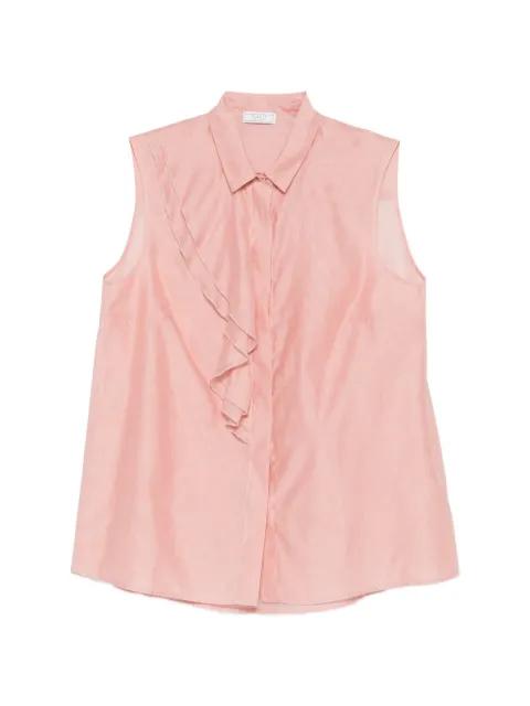 ruffled-detail sleeveless shirt by PESERICO