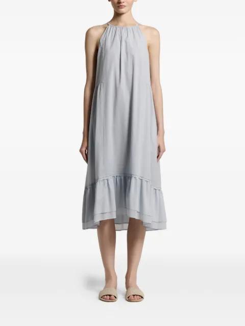 ruffled-hem halterneck midi dress by PESERICO