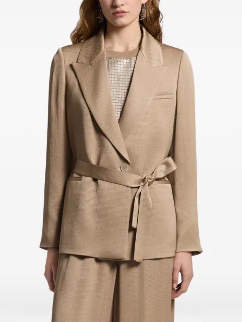 satin belted blazer by PESERICO