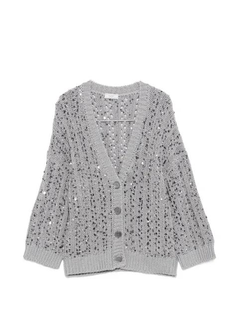 sequin button cardigan by PESERICO