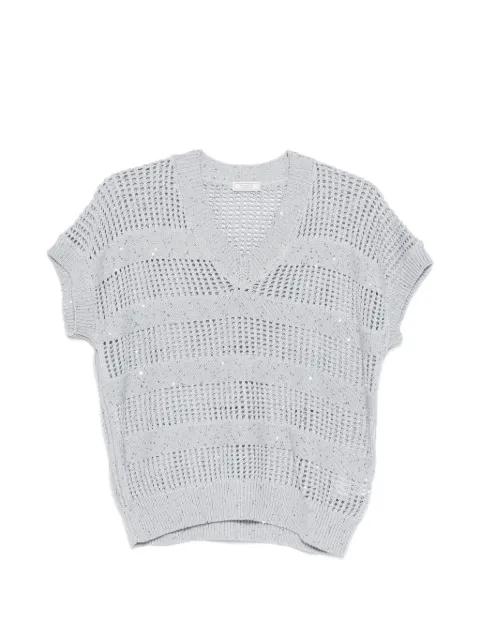 sequin-embellished V-neck sweater by PESERICO