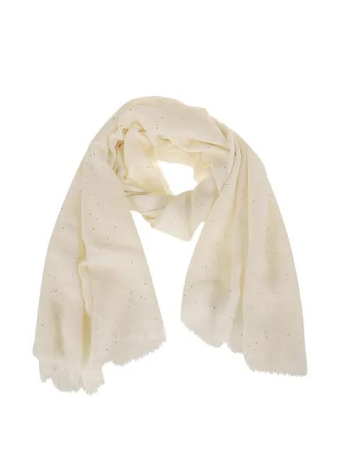 sequin-embellished frayed scarf by PESERICO